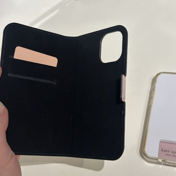 Kate Spade iPhone 12 MINI Spencer Leather Magnetic Wrap Folio Protective Case - Picture 3 of 12